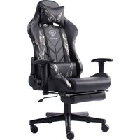 Gaming Stuhl mit Fußstütze und ergonomsichen 4D-Armlehnen gaming chair in ergonomischer Sportsitz Optik Gamer Stuhl mit verstellbaren von TRISENS