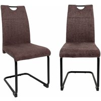Trisens - Moderne Esszimmerstühle mit Stoffbezug - gepolsterte Esstischstühle Freischwinger mit robustem Metallgestell, 2 St., Bordo-braun von TRISENS