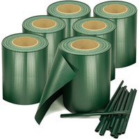 Pvc Sichtschutzstreifen 210 Meter Doppelstabmatten Zaun 6er Set - 6 Rollen á 35m x 19cm inkl.180 Befestigungsclips Zaunfolie Sichtschutz Windschutz von TRISENS