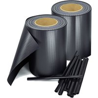Pvc Sichtschutzstreifen 70 Meter Doppelstabmatten Zaun 2er Set - 2 Rollen á 35m x 19cm inkl.60 Befestigungsclips Zaunfolie Sichtschutz Windschutz von TRISENS