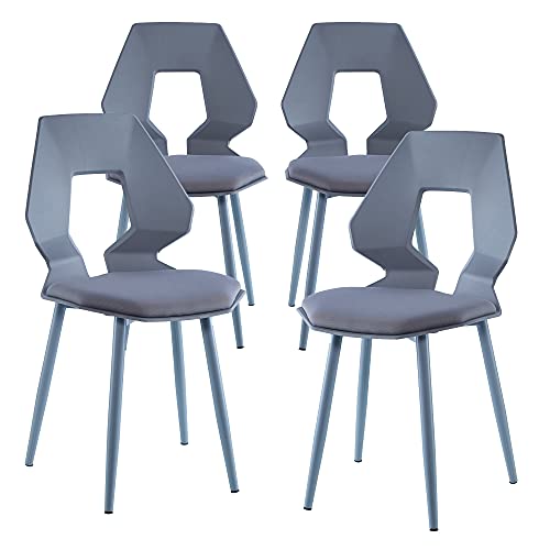 TRISENS 2er 4er Set Design Stühle Esszimmerstühle Küchenstühle Wohnzimmerstuhl Bürostuhl Kunststoff, Farbe:Grau/Grau, Menge:4 St. TRISENS 2er 4er Set Design Stühle Esszimmerstühle Küchenstühle Wohnzimmerstuhl Bürostuhl Kunststoff, Farbe:Grau/Grau, Menge:4 St. von TRISENS