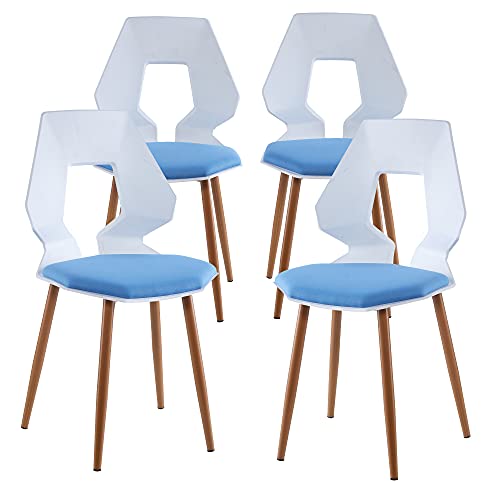 TRISENS 2er 4er Set Design Stühle Esszimmerstühle Küchenstühle Wohnzimmerstuhl Bürostuhl Kunststoff, Farbe:Weiß/Hellblau, Menge:4 St. TRISENS 2er 4er Set Design Stühle Esszimmerstühle Küchenstühle Wohnzimmerstuhl Bürostuhl Kunststoff, Farbe:Weiß/Hellblau, Menge:4 St. von TRISENS