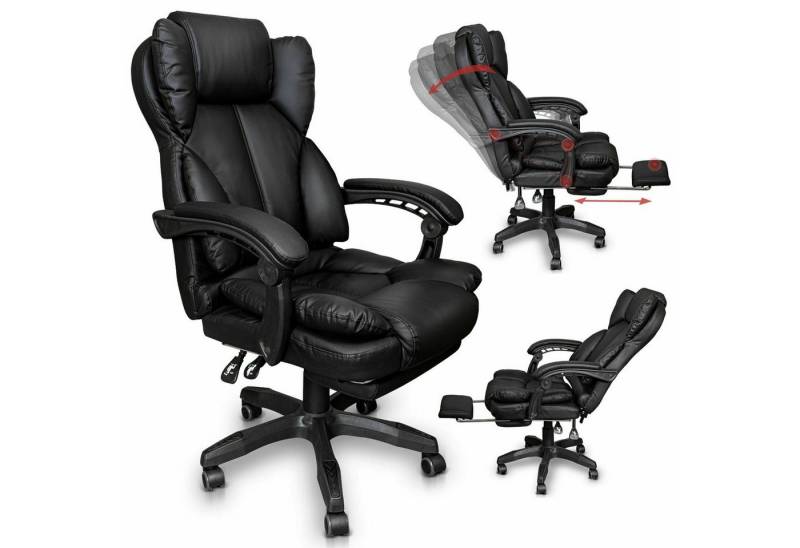 TRISENS Chefsessel Rafael Bürostuhl Home Office Chair Lederoptik-Design Fußstütze (1 Stück) von TRISENS