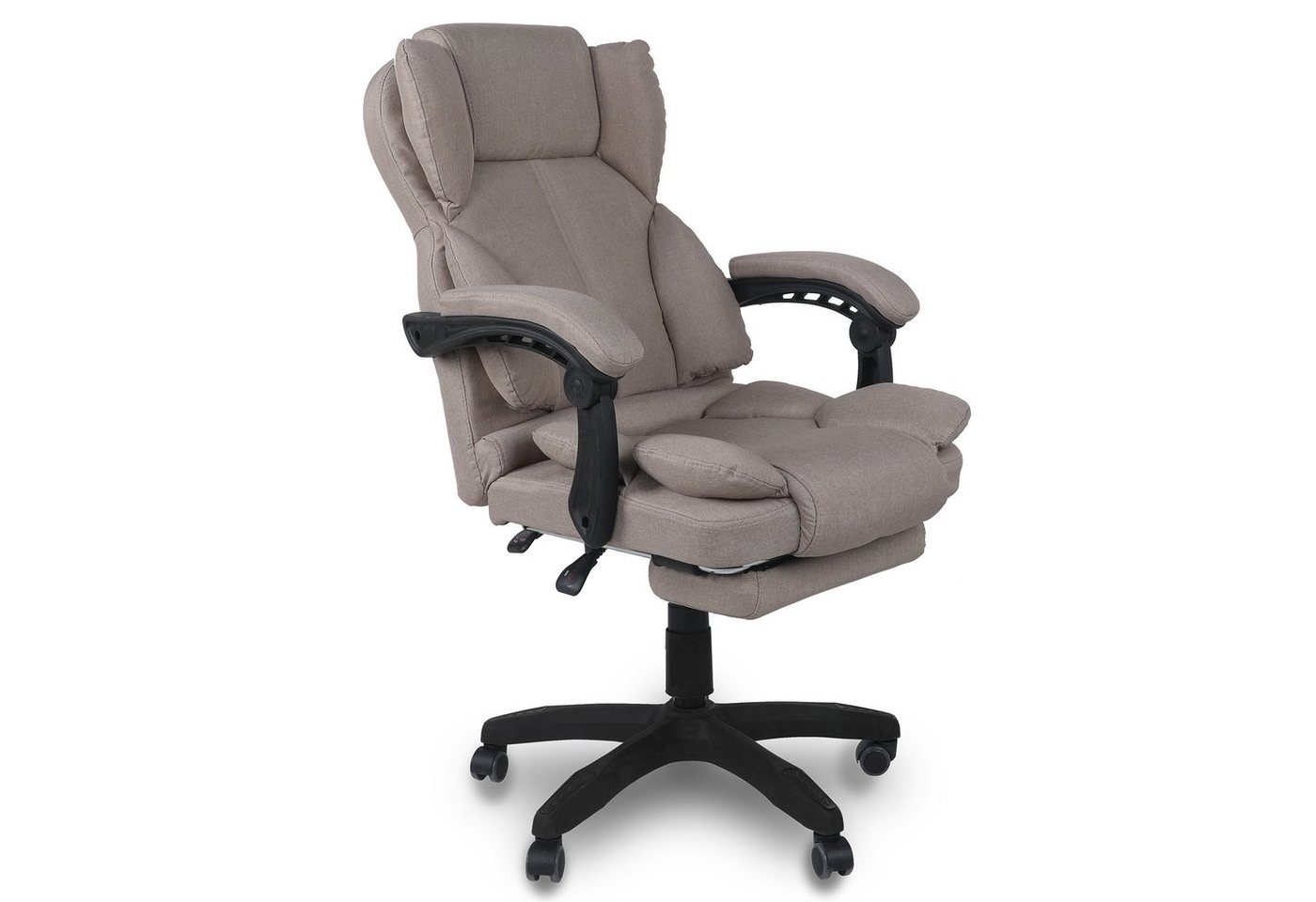 TRISENS Chefsessel Ares (einzeln), Bürostuhl mit flexiblen Armlehnen Home Office Chair in Stoff-Design von TRISENS