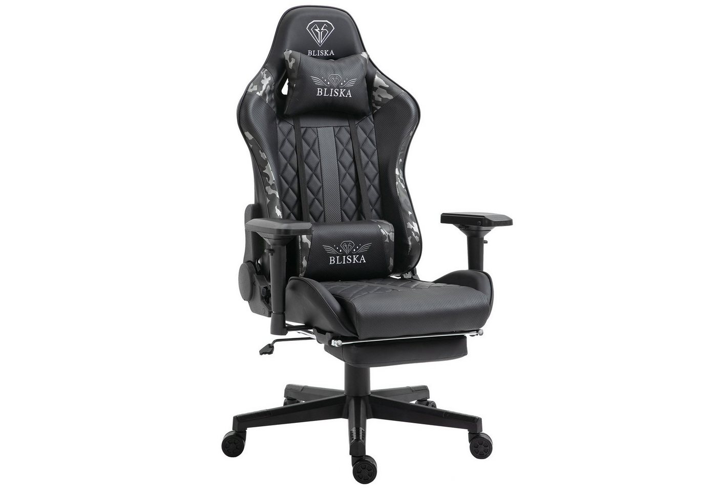 TRISENS Chefsessel Harold (1 Stück), Gaming Stuhl mit Fußstütze und 4D-Armlehnen Bürostuhl im Racing-Design von TRISENS
