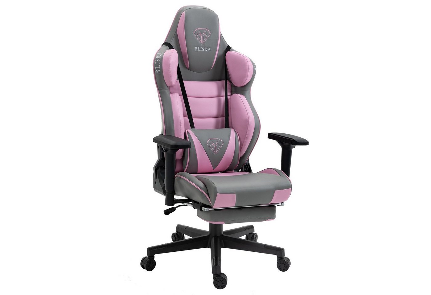 TRISENS Chefsessel Leo (1 Stück), Gaming Stuhl mit Fußstütze und 4D-Armlehnen gaming chair in Lederoptik von TRISENS