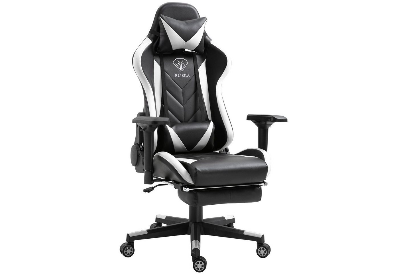 TRISENS Chefsessel Leo (1 Stück), Gaming Stuhl mit Fußstütze und 4D-Armlehnen gaming chair in Lederoptik von TRISENS