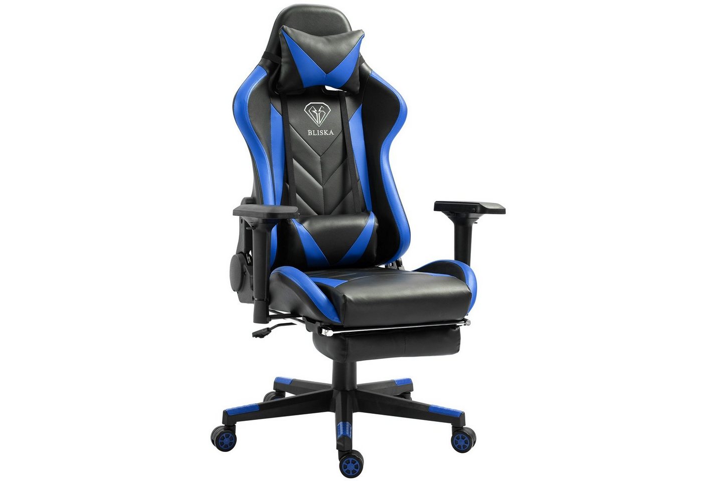 TRISENS Chefsessel Leo (1 Stück), Gaming Stuhl mit Fußstütze und 4D-Armlehnen gaming chair in Lederoptik von TRISENS