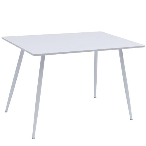 TRISENS Esstisch Tischplatte mit Holzmaserung Küchentisch Esszimmertisch Speisetisch Tisch Esszimmer Küche 115x75 MDF Metallrahmen, Farbe:Weiß TRISENS Esstisch Tischplatte mit Holzmaserung Küchentisch Esszimmertisch Speisetisch Tisch Esszimmer Küche 115x75 MDF Metallrahmen, Farbe:Weiß von TRISENS