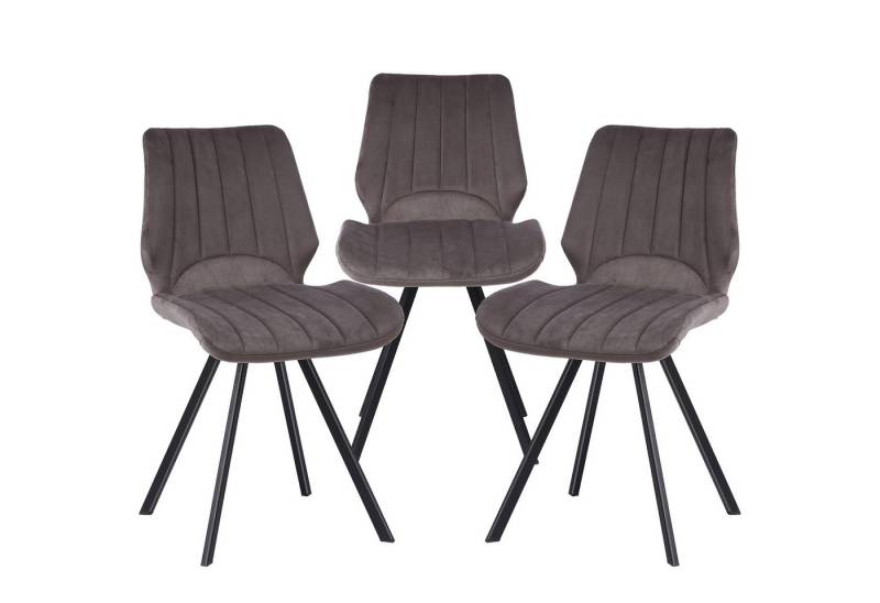 TRISENS Esszimmerstuhl Chloe (1er, 2er, 3er oder 4er Set, 3 St), Essstuhl mit der gepolsterten Sitzfläche Küchenstuhl in Samt-Optik von TRISENS