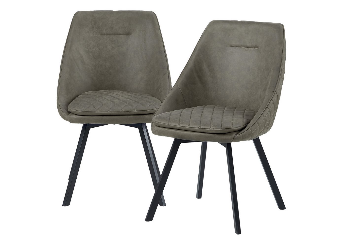TRISENS Esszimmerstuhl Daphne (Set, 2 St), Essstuhl mit abgesteppter Rückseite Küchenstuhl in edlem Schalendesign von TRISENS