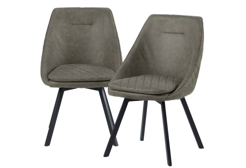 TRISENS Esszimmerstuhl Daphne (Set, 2 St), Essstuhl mit abgesteppter Rückseite Küchenstuhl in edlem Schalendesign von TRISENS