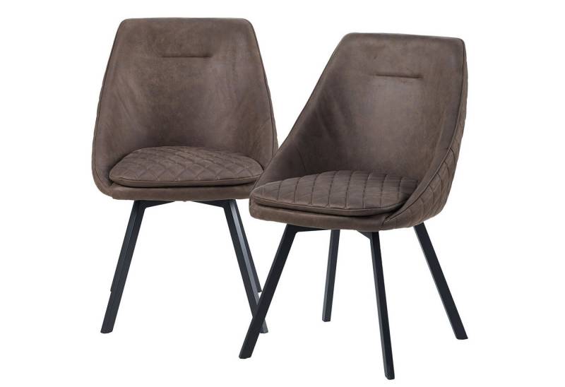 TRISENS Esszimmerstuhl Daphne (Set, 2 St), Kunstleder mit Antik Patina von TRISENS
