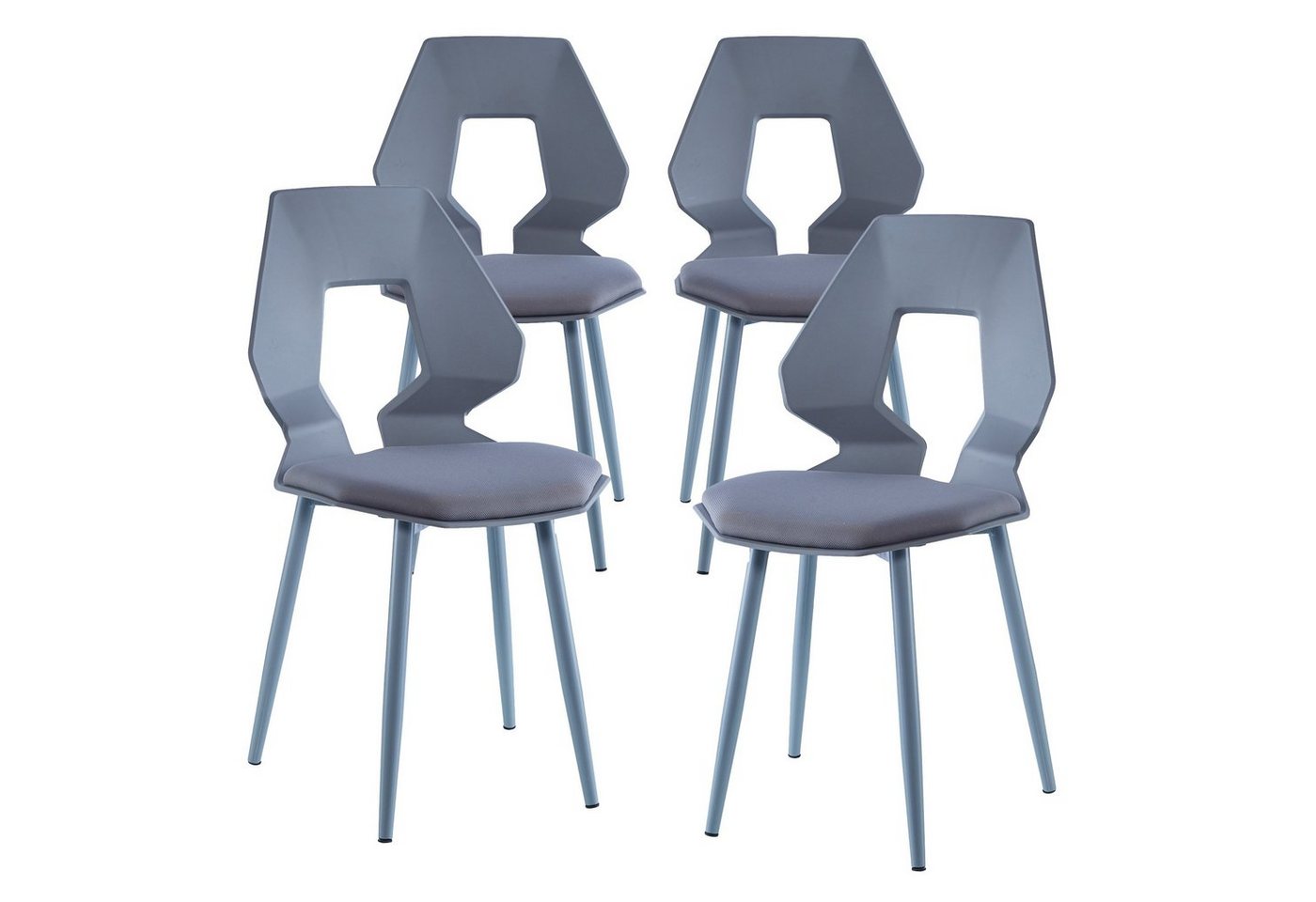 TRISENS Esszimmerstuhl Dorian (2er oder 4er Set, 4 St), Essstuhl aus stabiler Hartplastik Küchenstuhl in futuristischer Optik von TRISENS