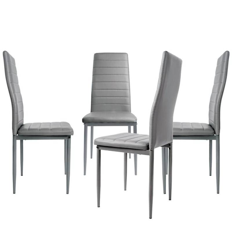 TRISENS Esszimmerstuhl Gabi (Stück, 4 St), Küchenstuhl mit abgestepptem Bezug in Lederoptik mit Metallbeinen von TRISENS