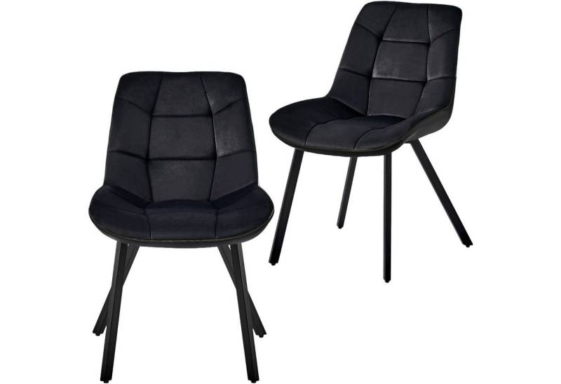 TRISENS Esszimmerstuhl Leonie (1er, 2er, 3er oder 4er Set, 2 St), Polstersessel mit abgestepptem Samtbezug Küchenstuhl in Velvetoptik von TRISENS