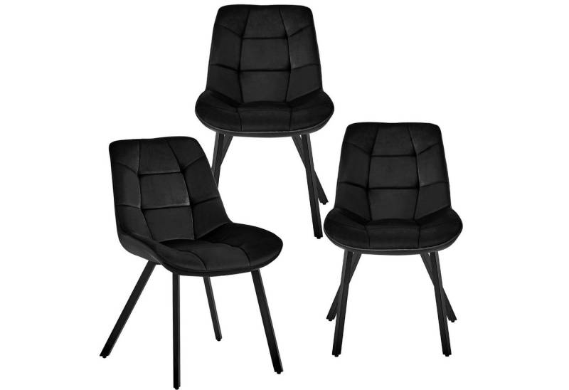 TRISENS Esszimmerstuhl Leonie (1er, 2er, 3er oder 4er Set, 3 St), Polstersessel mit abgestepptem Samtbezug Küchenstuhl in Velvetoptik von TRISENS