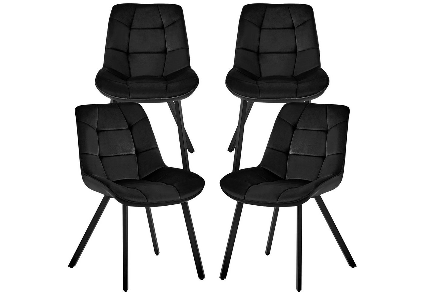 TRISENS Esszimmerstuhl Leonie (1er, 2er, 3er oder 4er Set, 4 St), Polstersessel mit abgestepptem Samtbezug Küchenstuhl in Velvetoptik von TRISENS