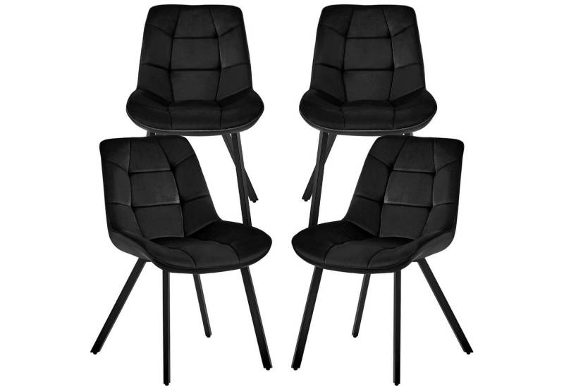 TRISENS Esszimmerstuhl Leonie (1er, 2er, 3er oder 4er Set, 4 St), Polstersessel mit abgestepptem Samtbezug Küchenstuhl in Velvetoptik von TRISENS