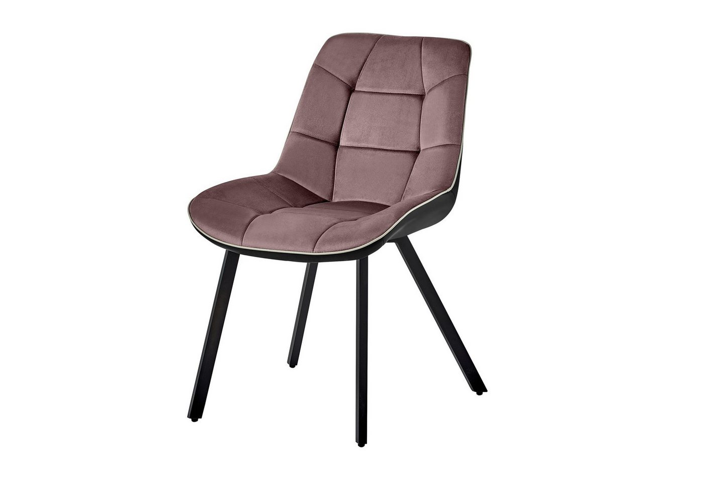 TRISENS Esszimmerstuhl Leonie (Stück, 1 St), Polstersessel mit abgestepptem Samtbezug Küchenstuhl in Velvetoptik von TRISENS