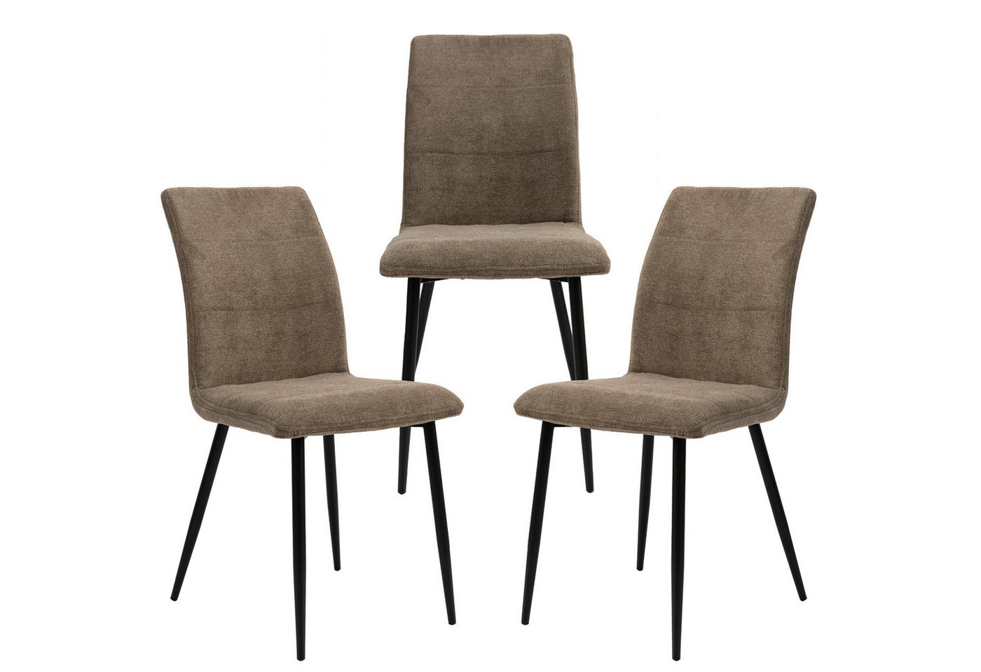 TRISENS Esszimmerstuhl Polsterstuhl Mora (einzeln oder im 2er, 3er, 4er Set, 3 St), gepolsterte Essstühle mit Stoffbezug in 4 trendigen Farbvarianten von TRISENS