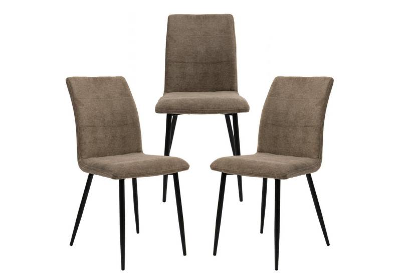 TRISENS Esszimmerstuhl Polsterstuhl Mora (einzeln oder im 2er, 3er, 4er Set, 3 St), gepolsterte Essstühle mit Stoffbezug in 4 trendigen Farbvarianten von TRISENS