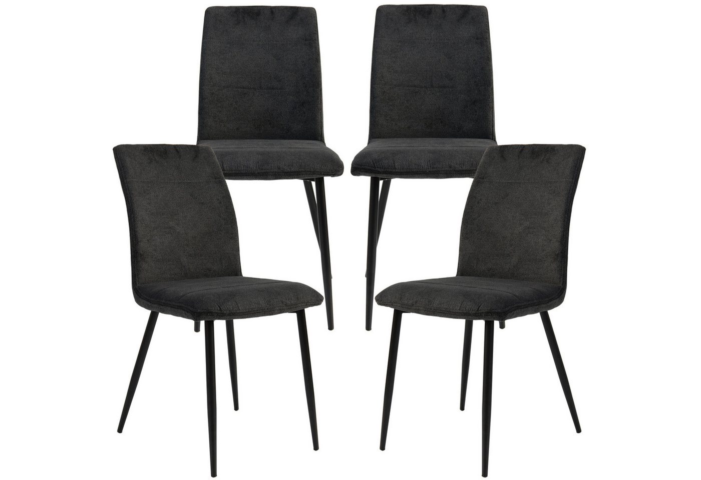 TRISENS Esszimmerstuhl Polsterstuhl Mora (einzeln oder im 2er, 3er, 4er Set, 4 St), gepolsterte Essstühle mit Stoffbezug in 4 trendigen Farbvarianten von TRISENS