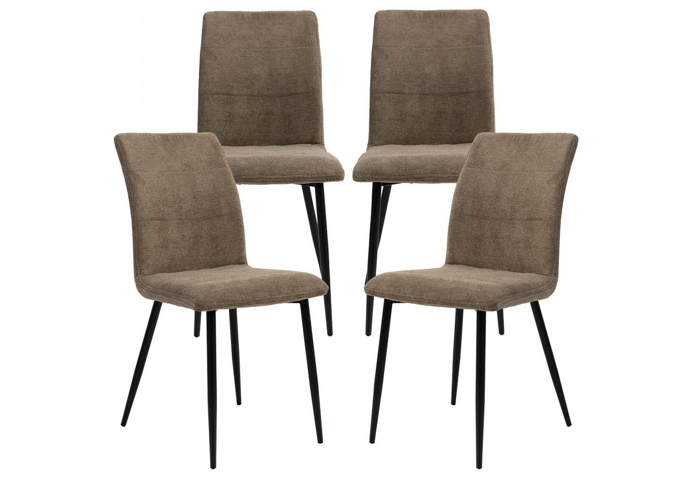 TRISENS Esszimmerstuhl Polsterstuhl Mora (einzeln oder im 2er, 3er, 4er Set, 4 St), gepolsterte Essstühle mit Stoffbezug in 4 trendigen Farbvarianten von TRISENS