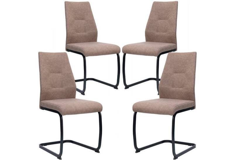 TRISENS Freischwinger Lorenzo (einzeln oder im 2er, 3er, 4er Set, 4 St), Schwingstuhl mit robustem Metallgestell in Lederoptik von TRISENS