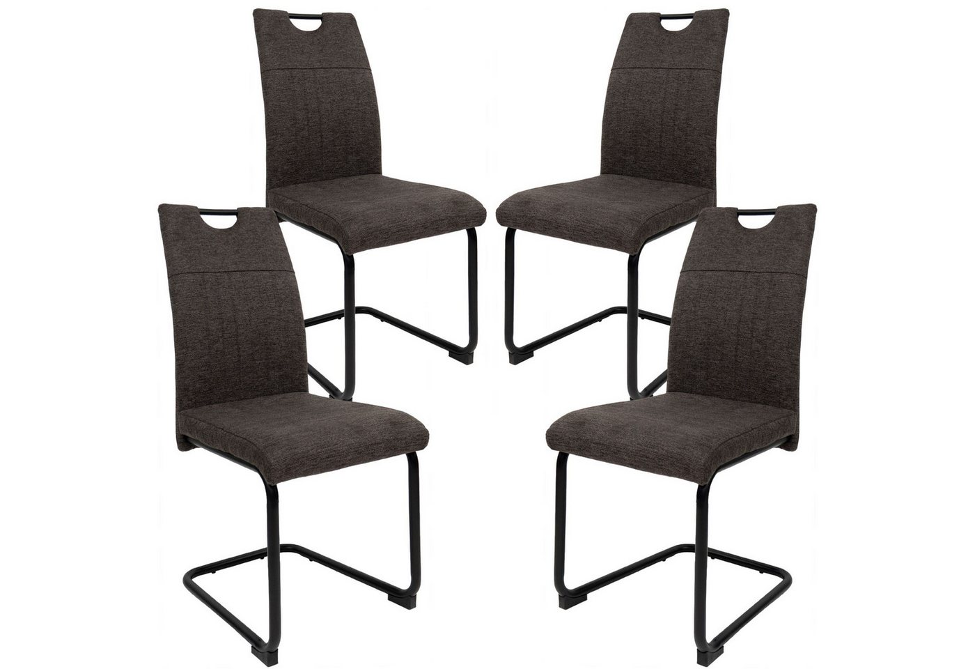 TRISENS Freischwinger Marcello (Stück, 4 St), Schwingstuhl mit robustem Metallgestell in Stoff-Optik von TRISENS