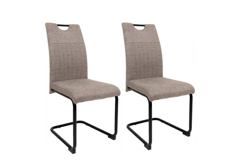 TRISENS Freischwinger Marcello (einzeln oder im 2er, 3er, 4er Set, 2 St), Schwingstuhl mit robustem Metallgestell in Stoff-Optik von TRISENS