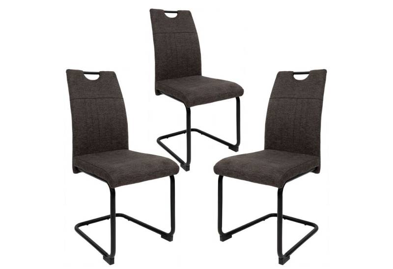 TRISENS Freischwinger Marcello (einzeln oder im 2er, 3er, 4er Set, 3 St), Schwingstuhl mit robustem Metallgestell in Stoff-Optik von TRISENS