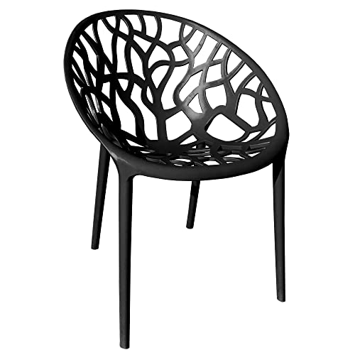 TRISENS Gartenstuhl Kunststoff Stapelstuhl Bistrostuhl Küchenstuhl Stuhl Stapelbar, Farbe:Schwarz, Menge:1 St. TRISENS Gartenstuhl Kunststoff Stapelstuhl Bistrostuhl Küchenstuhl Stuhl Stapelbar, Farbe:Schwarz, Menge:1 St. von TRISENS