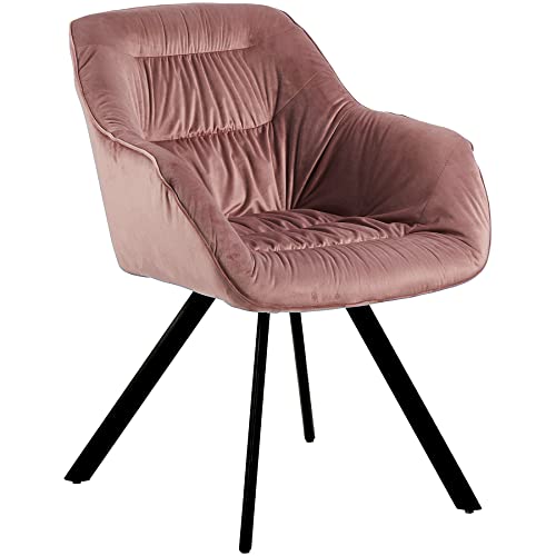 TRISENS Moderne Esszimmerstühle - schicke Esstischstühle in Velvetoptik gepolsterte Stühle für Wohn- und Esszimmer, Farbe:Altrosa dunkel, Menge:1 St. von TRISENS