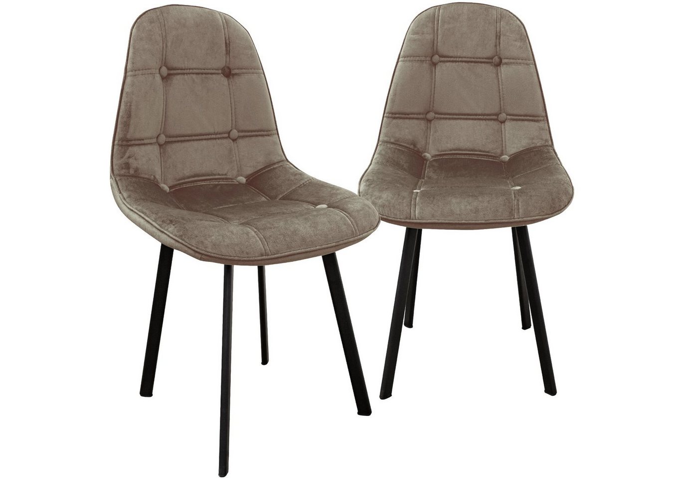 TRISENS Polsterstuhl Kassandra (2, 4, 6 oder 8 Stühle in einer Farbe, 2 St), Essstuhl abgesteppt ohne Armlehnen Küchenstuhl in Samt und Leder-Optik von TRISENS