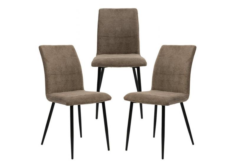 TRISENS Polsterstuhl Mora (einzeln oder im 2er, 3er, 4er Set, 3 St), gepolsterte Essstühle mit Stoffbezug in 4 trendigen Farbvarianten von TRISENS