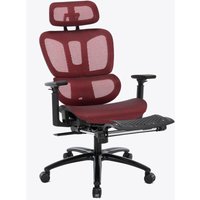 Bürostuhl in moderner Mesh-Optik mit Fußstütze ergonomischer Drehstuhl mit Nacken und Lordosenstütze - Gamingstuhl mit atmungsaktiver Netzrückenlehne von TRISENS