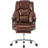 Trisens - Bürostuhl mit Fußstütze und flexiblen 3-Punkt-Armlehnen - Schreibtischstuhl im Lederoptik-Design - ergonomischer Bürostuhl mit einer von TRISENS