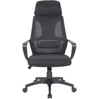 Bürostuhl mit Lordosenstütze im Netzstoff-Design Schreibtischstuhl mit Wippfunktion ergonomischer Drehstuhl mit einer verstellbaren atmungsaktiven von TRISENS