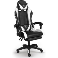 Trisens - Gaming Stuhl Home Office Chair Racing Chefsessel Bürostuhl Sportsitz Büro Stuhl, Schwarz/Weiß von TRISENS