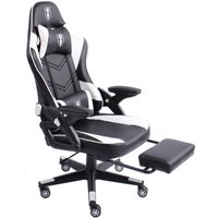 Trisens - Gaming Stuhl im modernen Racing-Design mit ausziehbarer Fußstütze Gaming Chair mit verstellbaren Design Armlehnen ergonomischer von TRISENS