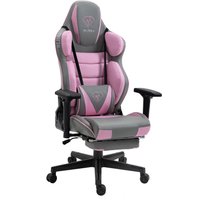 Trisens - Gaming Stuhl mit Fußstütze und ergonomsichen 4D-Armlehnen gaming chair in ergonomischer Sportsitz Optik Gamer Stuhl mit verstellbaren von TRISENS