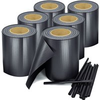 Pvc Sichtschutzstreifen 210 Meter Doppelstabmatten Zaun 6er Set - 6 Rollen á 35m x 19cm inkl.180 Befestigungsclips Zaunfolie Sichtschutz Windschutz von TRISENS