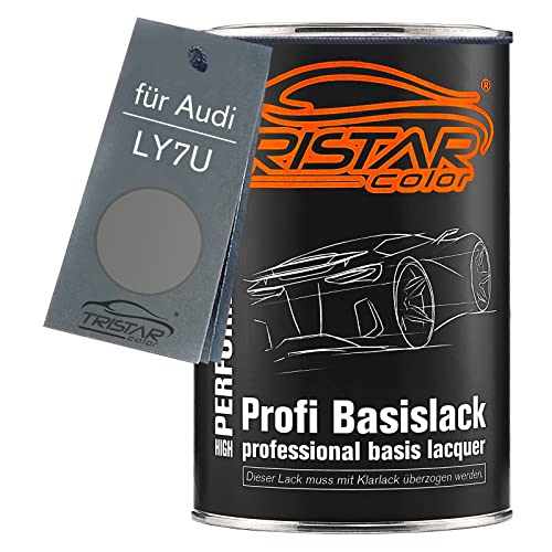 Autolack Dose spritzfertig für Audi LY7U Steingrau Metallic/Stone Grey Metallic Basislack 1,0 Liter 1000ml von TRISTARcolor