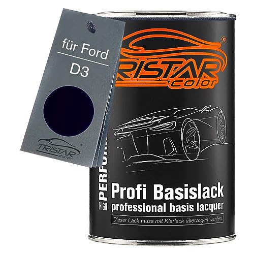 Autolack Dose spritzfertig für Ford D3 Panther Black Perl Basislack 1,0 Liter 1000ml von TRISTARcolor