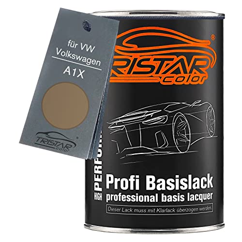 Autolack Dose spritzfertig für VW/Volkswagen A1X Titanium Beige Metallic Basislack 1,0 Liter 1000ml von TRISTARcolor