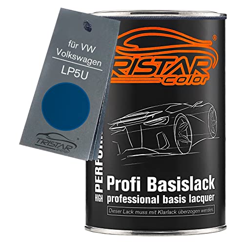 TRISTARcolor Autolack Dose spritzfertig für VW/Volkswagen LP5U Bright Blue Metallic/Hellblau Metallic Basislack 1,0 Liter 1000ml von TRISTARcolor
