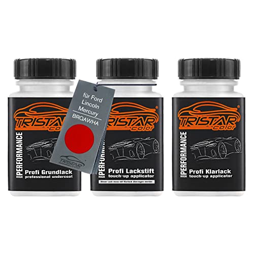 Autolack Lackstift Set für Ford/Lincoln/Mercury BRQAWHA Race Red Grundlack Basislack Klarlack je 50ml von TRISTARcolor