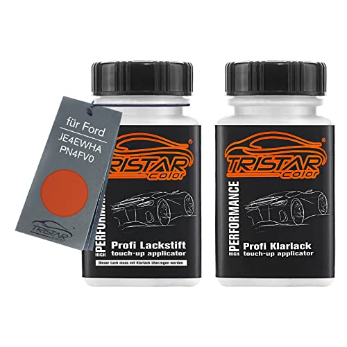 TRISTARcolor Autolack Lackstift Set für Ford JE4EWHA / PN4FV0 Orange Glow Perl X. Basislack Klarlack je 50ml von TRISTARcolor