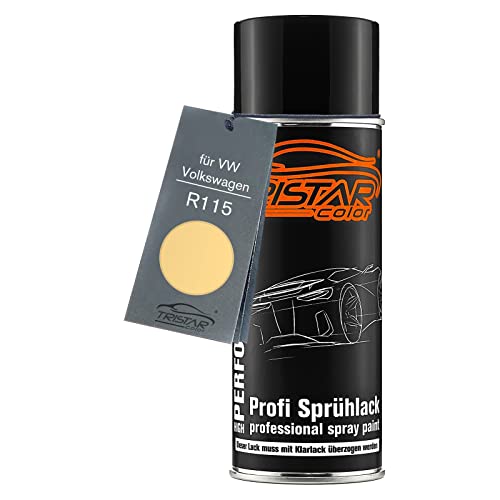 Autolack Spraydose für VW/Volkswagen R115 Elfenbein/Hellelfenbein Basislack Sprühdose 400ml von TRISTARcolor